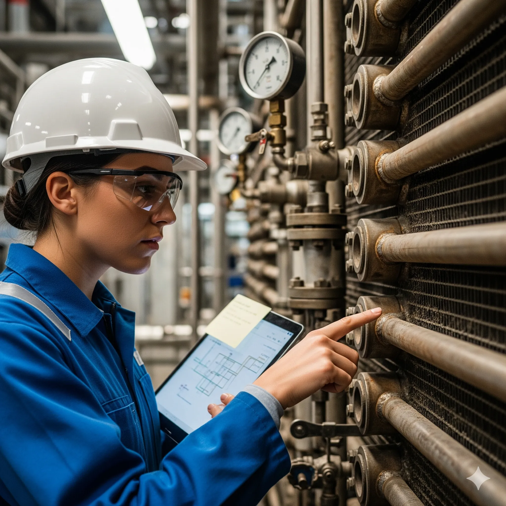 Innovaciones tecnológicas aplicables Las tecnologías emergentes ofrecen herramientas avanzadas para mantener los intercambiadores de calor a niveles de desempeño óptimos. Sistemas automáticos de limpieza de tubos que reducen tiempo de paro y mejoran la eficiencia térmica. Materiales con recubrimientos anti-incrustantes o anti-microbianos que retrasan la acumulación de depósitos. Monitoreo en tiempo real con sensores que miden temperaturas, caída de presión, flujo para anticipar limpiados o intervención. Optimización de calendarios de limpieza mediante modelos predictivos que estiman cuándo los intercambiadores de calor requerirán mantenimiento, balanceando costo de limpieza frente a la pérdida de eficiencia. Estas innovaciones ayudan a maximizar la vida útil de los intercambiadores y asegurar la continuidad operativa. Conclusión En resumen, los intercambiadores de calor forman parte crítica del rendimiento térmico en plantas de petróleo, gas, petroquímica, energía y manufactura pesada. Aplicar prácticas como limpieza de intercambiadores, revisión periódica, detección temprana de desgaste, optimización del flujo de fluidos industriales y adoptar tecnologías modernas, garantiza una eficiencia térmica sostenida y la optimización de sistemas térmicos. No esperes a que un intercambiador falle para intervenir: el mantenimiento preventivo de intercambiadores es la única manera de evitar paros costosos, mantener la calidad del proceso y asegurar seguridad industrial. Agende una evaluación profesional de sus intercambiadores de calor con API NDT.